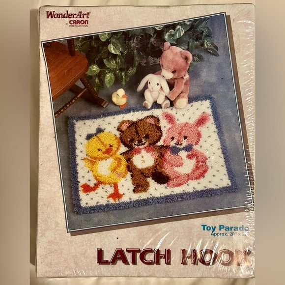 Vintage 20” x 22” Wonderart Latch Hook Rug Craft Kit Complete with/ Canvas Yarn - Picture 3 of 7